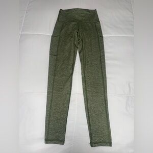 aerie High-Waist Olive Green Leggings with Side Panels